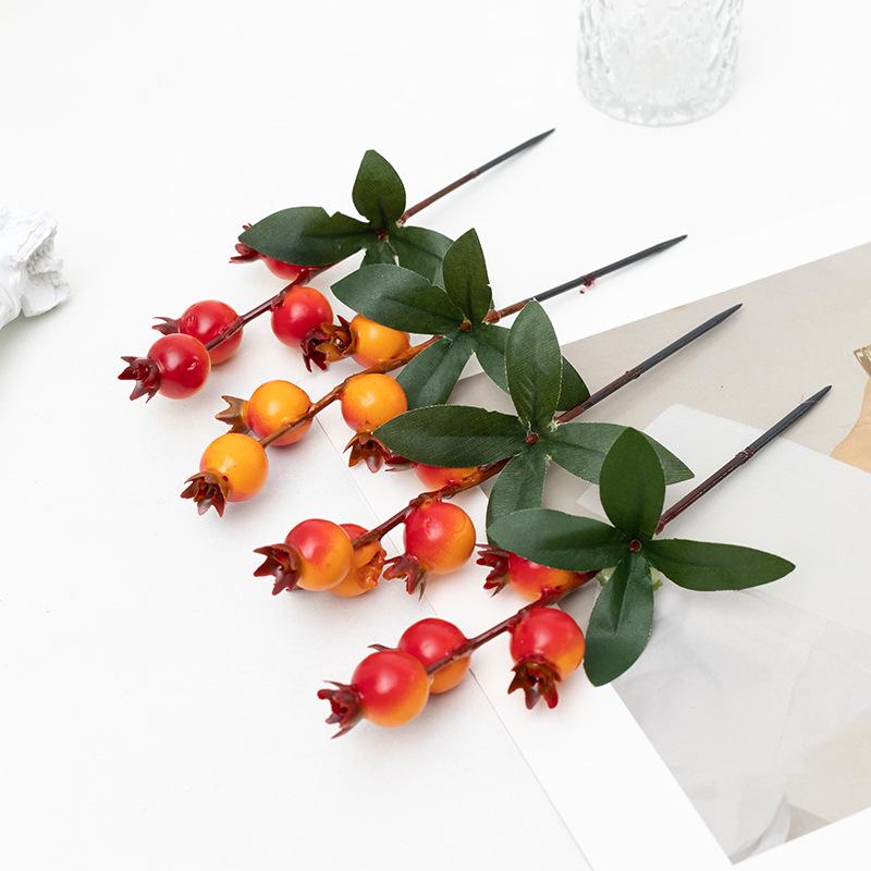 Artificial Pomegranate Branch for DIY Flower Arrangements, New Year Decor