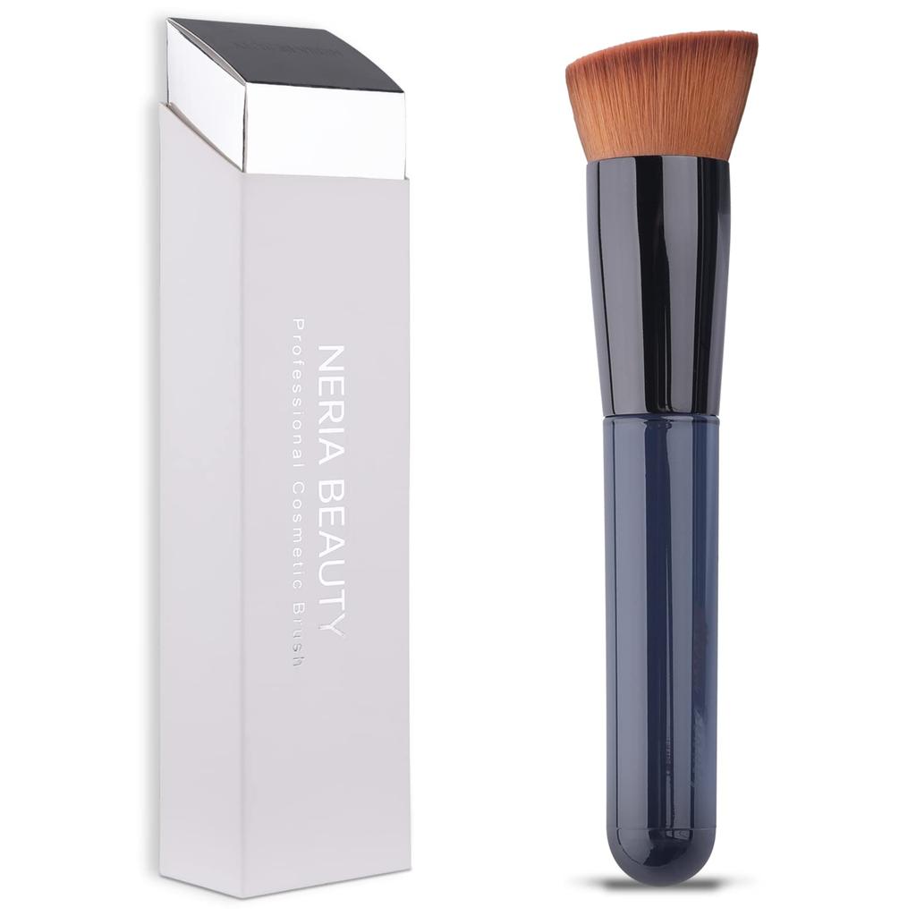 EVRCHGIEA Liquid Foundation Brush Densely Soft Flat Blush Perfect for Cream Face Portable Makeup Makeup Flat Angled Brush 131, Short, Packed,
