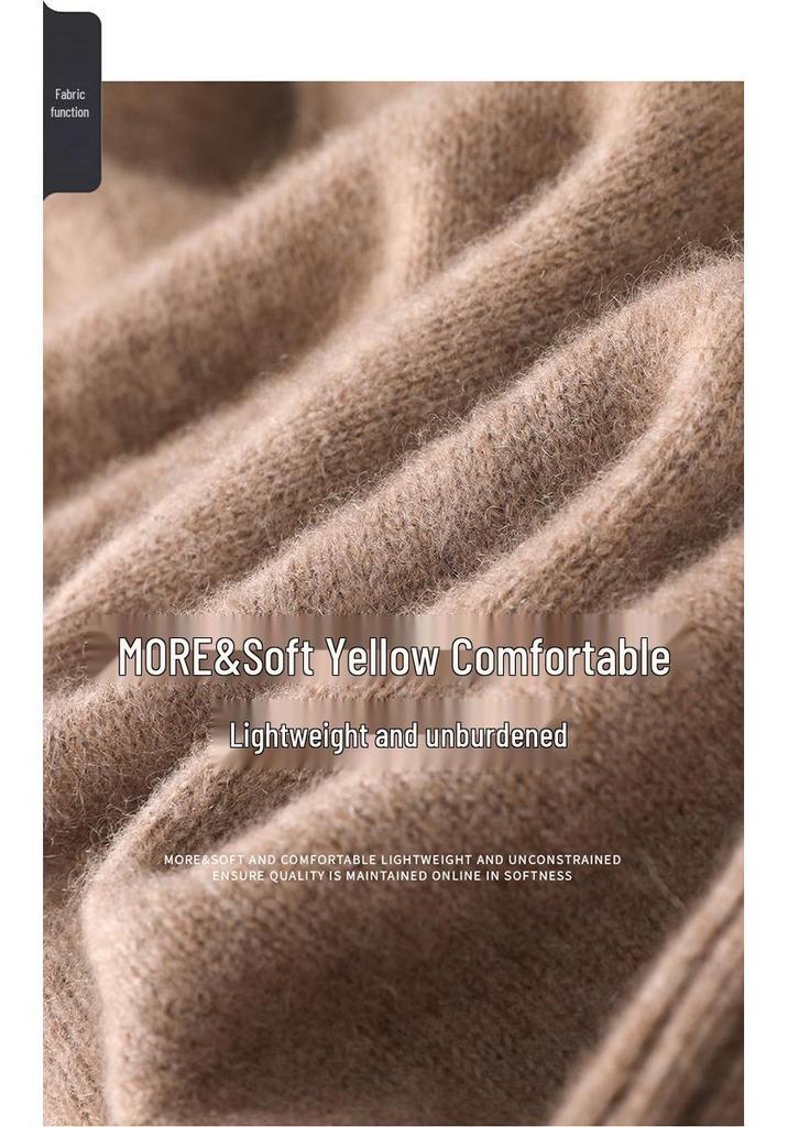 2026 Women's Cashmere Raglan Sleeve Pullover: Loose Fit, Half-High Neck, Slimming Knitwear for Autumn/Winter