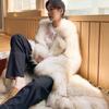 Winter New Imitation Raccoon Fur Coat Long Warm Woven Fox Hair Light Luxury Fur Coat Women
