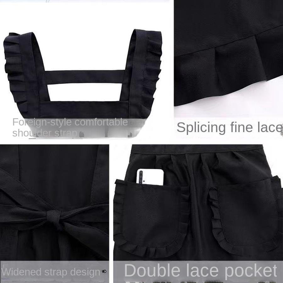1 Stilvolle Koreanische Mode Schürze Prinzessin Schürze Leinwand Wasserdicht Esszimmer Schürze Mit Taschen Polyester Schürze Für Frauen Einfach S