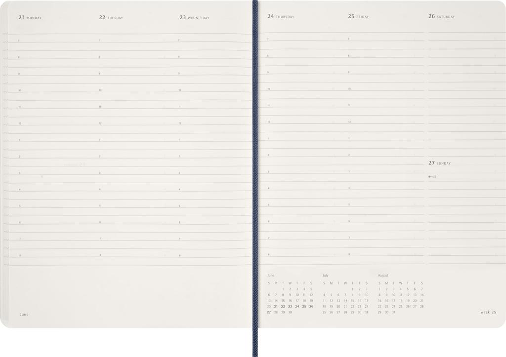 Moleskine Essential Diary January 12 Weekly XXL Size x Sapphire DSESNB2012WN7Y27 2027, Start, Months, Vertical, (22cm 28cm), Blue,