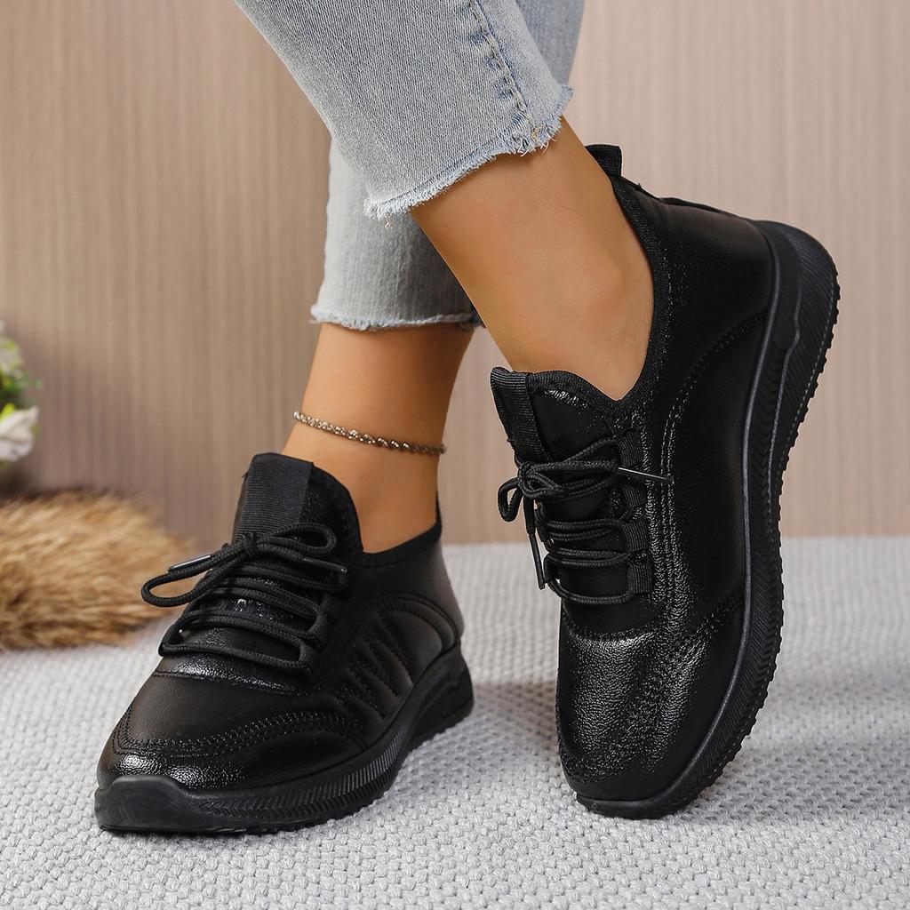 Round Toe Casual Sports Shoes In Autumn and Winter Fashionable New Style Comfortable Flat Bottom Women's Shoes