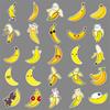 50 Banana Doodle Personality Cartoon Fruit Children's DIY Skateboard Mobile Phone Case Suitcase Sticker Waterproof