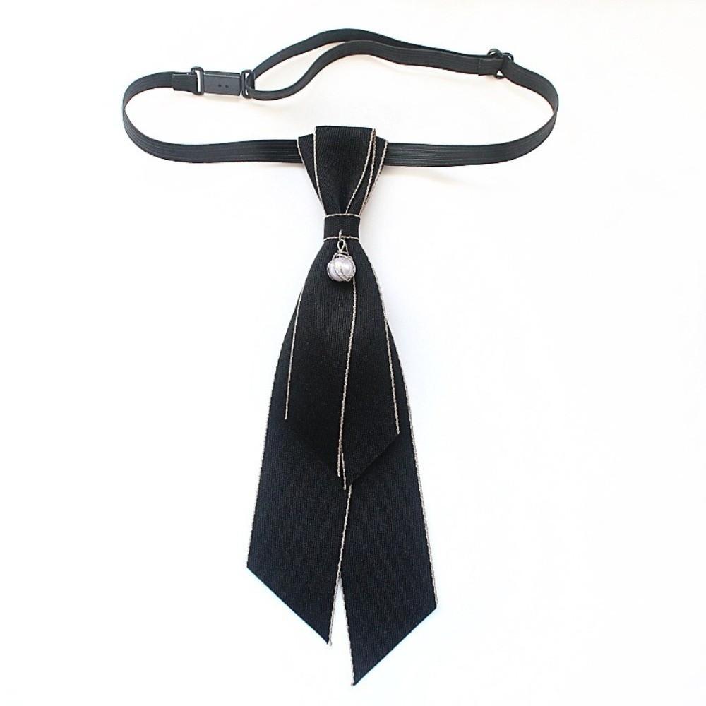 Vintage Fabric British Bowtie Collar Adjustable Shirt Collar Tie Unisex Bow Tie Style 2-Black
