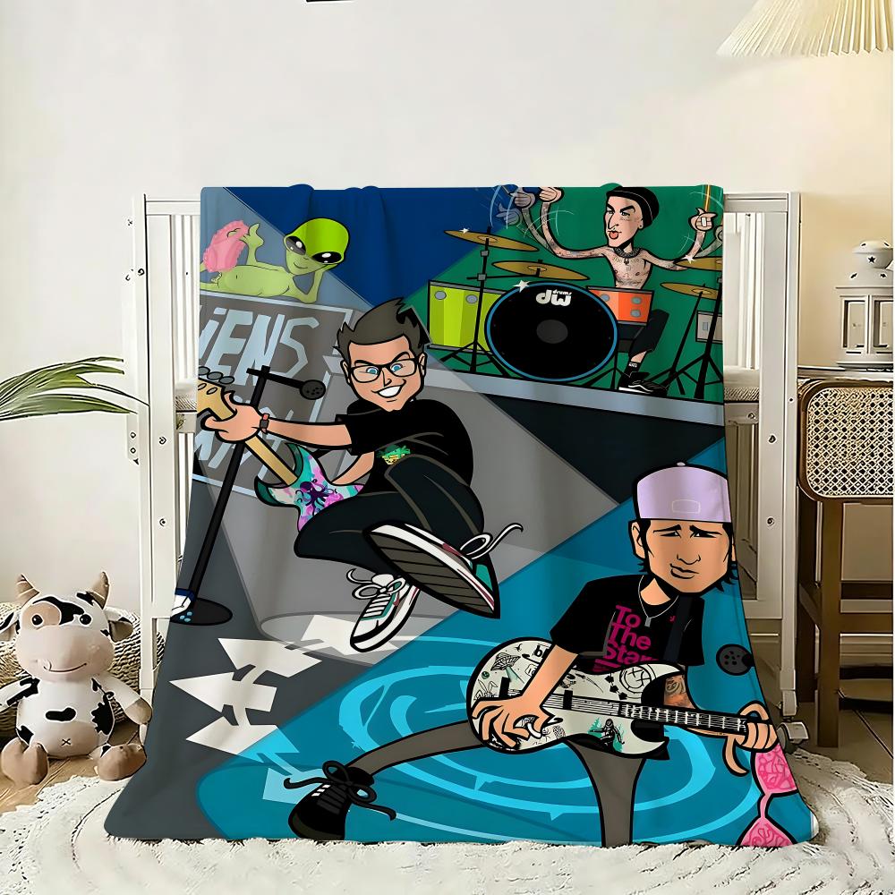 Band blink 182 Throw 240g Flannel Blanket Lightweight Soft Skin-friendly Summer Thin Throw Blanket 75x90cm