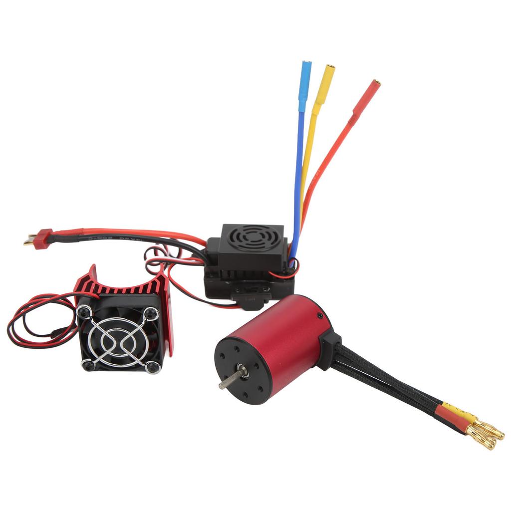 RC Waterproof Brushless 60A ESC S3650 2300KV Brushless Motor Kit with Motor Cooling Fan for 1 8 1 10 RC Car