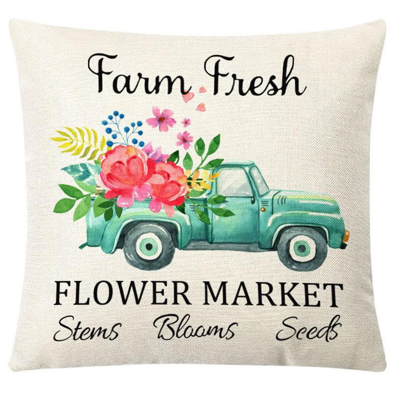 Pillow Nordic Linen Pillow Cover Spring Living Room Sofa Cushion Lumbar Cushion
