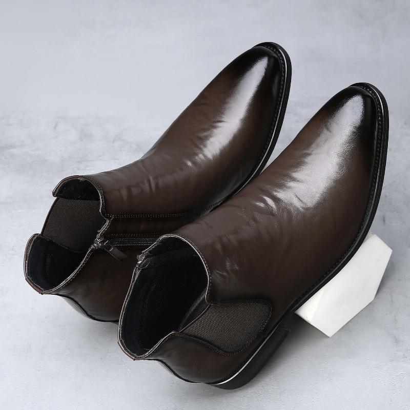 Men's shoes autumn and winter new men's boots large size British leather shoes polished retro foot boots
