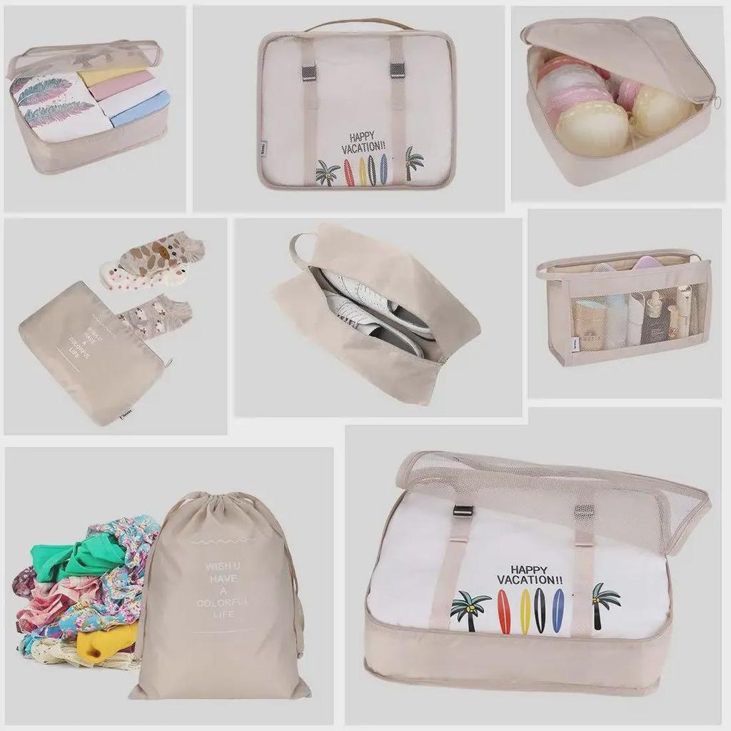 Cross-Border 8-Piece Travel Storage Bag Set for Organized Packing