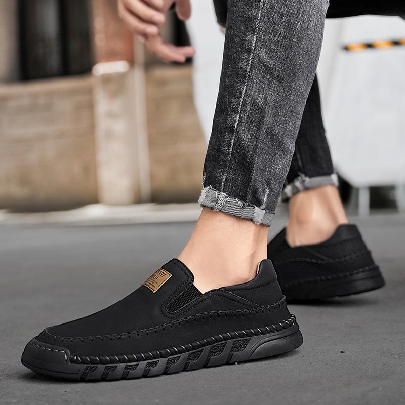 38-46 Outdoor Leather Shoes Mens Hiking Sneakers Car Driving Shoes Leather Large Size Ankle Boots