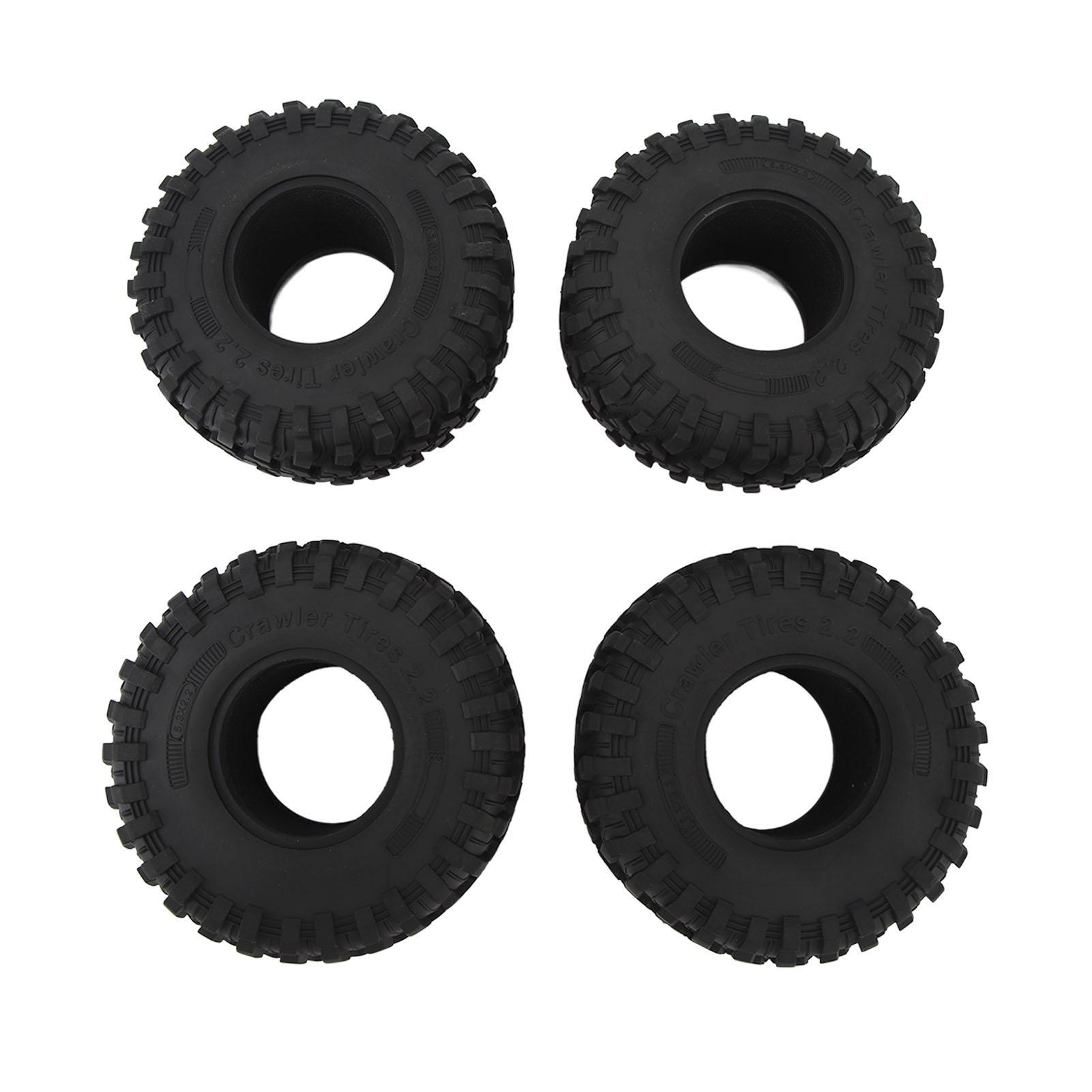 

4Pcs RC Rubber Tire Skin 2.2 Inch Strong Cushioning Abrasion Resistant Black RC Tires Skin for