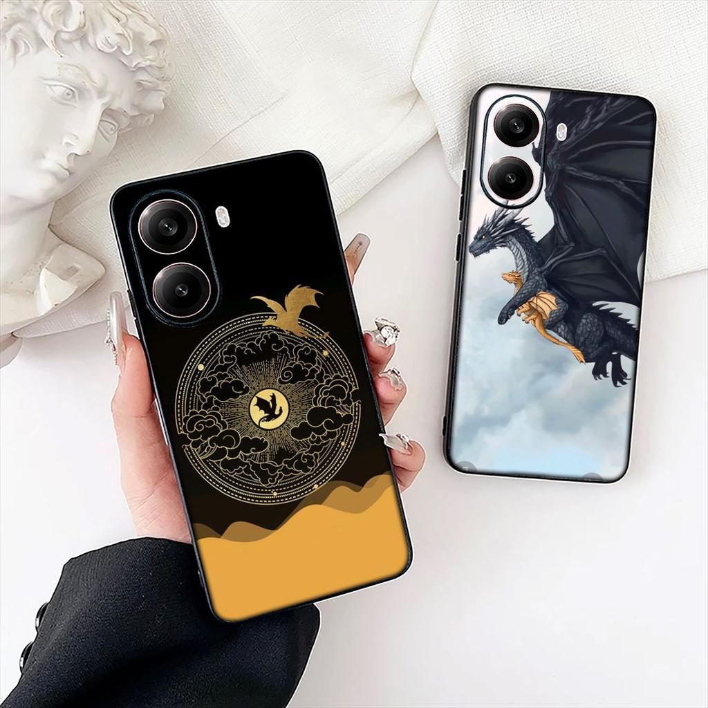 Book Dragon Fourth Wing Phone Case for Samsung Galaxy A06 A05 A14 A50 A51 A52 A12 A13 A23 A70 A07 A25 A26 A72 A56 Soft Cover