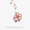 Forest Enamel Asymmetrical Cherry Blossom Earrings Fashionable and Elegant Girl Flower Earrings 925 Silver Needles Jewelry Gift