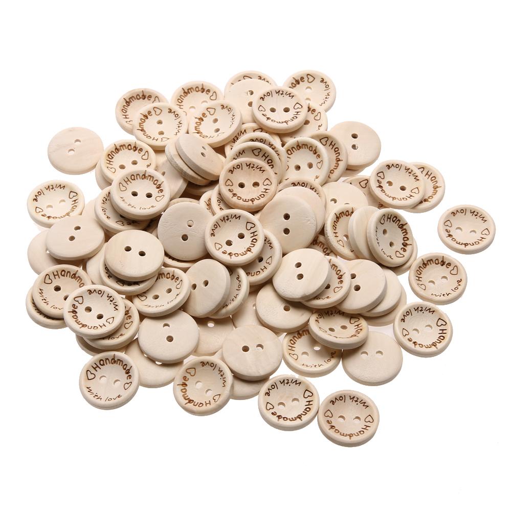 100pcs Sewing Button 15/20/25mm DIY Decor Button 2 Holes Decor Craft Supplies Environmental for Sewing Knitting Handcraft