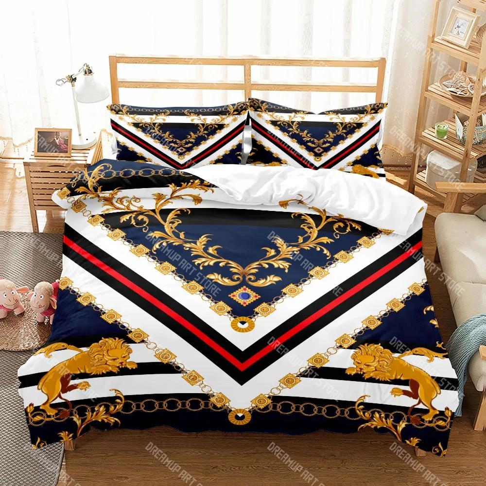 Řetězy Barokní Vzor Bohémská Ložní Souprava Malá Jednolůžková Twin Dvoulůžková Queen King Size Sada Ložního Prádla pro Dospělé Děti Povlak na Přikrývku