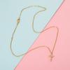 Stainless Steel Cross Necklace With Rhinestone Gold Color Classic Religious Zircon Women Gift Wholesale