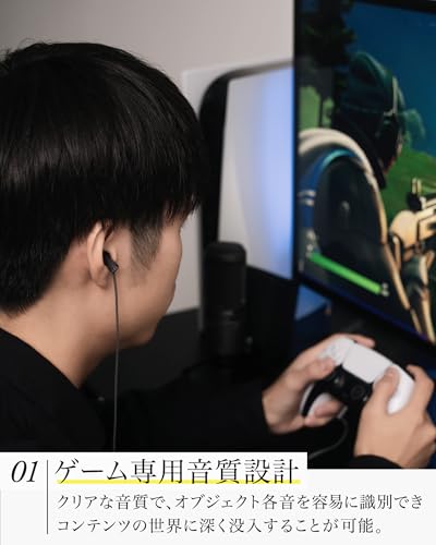 final VR500 for Gaming In-Ear Gaming Earphones with Microphone, Compact, Gray