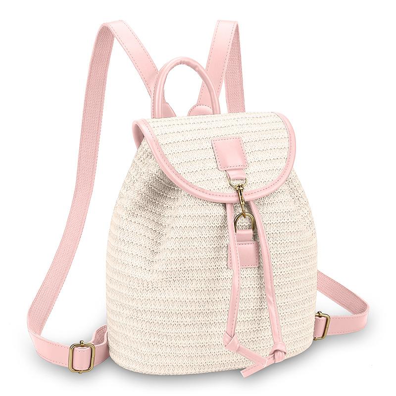 Women's Straw Backpack Summer Boho Bohemian Hollow Shoulder Bag Hobo Crochet Woven Travel Bags for Women Knitted Beach Back Pack