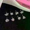 6Pcs Fashion Sweet Heart Stud Earrings For Women Girls Personality Fashion Temperament Earrings Jewelry Accessories Gifts