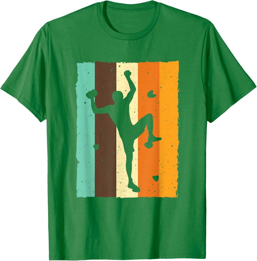 Vintage Bouldering Rock Climbing Silhouette Graphic Tee Men Women Sport TShirt