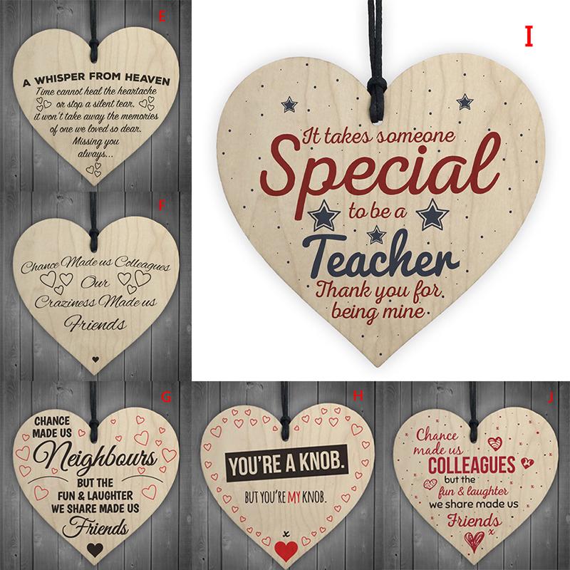 

Hand Made Wooden Heart-Shaped Plaque Sign Christmas Decoration Quotation Gift