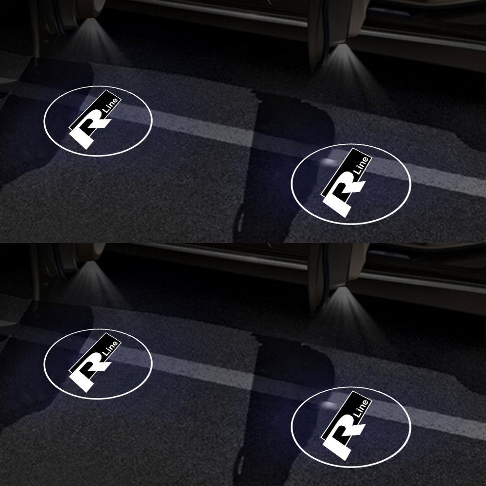 LED Car Door Logo Welcome Light Laser Projector Lamp For Volkswagen GTI R VW Golf 5 Polo Tiguan Jetta Touran Passat Beetle Rline ADFGH1