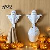 Ghost Wall Hook 2Pcs 3D Printed Halloween Hook Decorative White Hanger for Adhesive Key Holder Hats Towels Keys Creative Storage Organizer Entryway