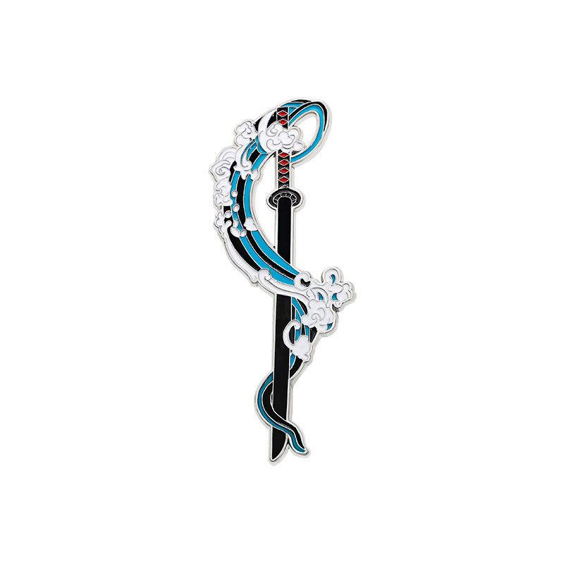 Cartoon Anime Ghost Slayer Blade Metal Badge Tomioka Yoshiyuki My Wife Sun Ichinosuke Weapon Brooch