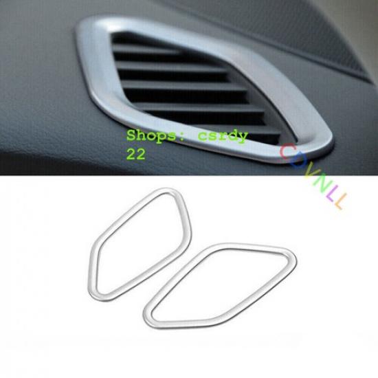 For Nissan Murano 2015- Silver Matte Dashboard Air Outlet Vent Cover Trim 2*