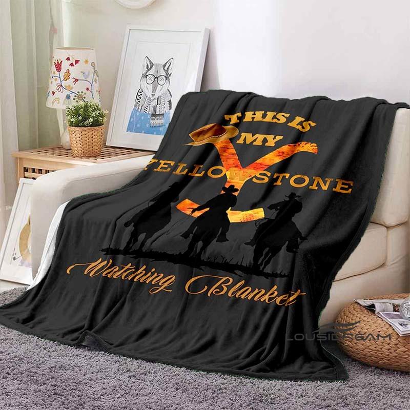 Personalisierbare 3D-gedruckte Yellowstone-Thermodecke, Geeignet für Wohnzimmer, Schlafzimmer, Bett, Sofa, Bürogeschenk, Flanelldecke