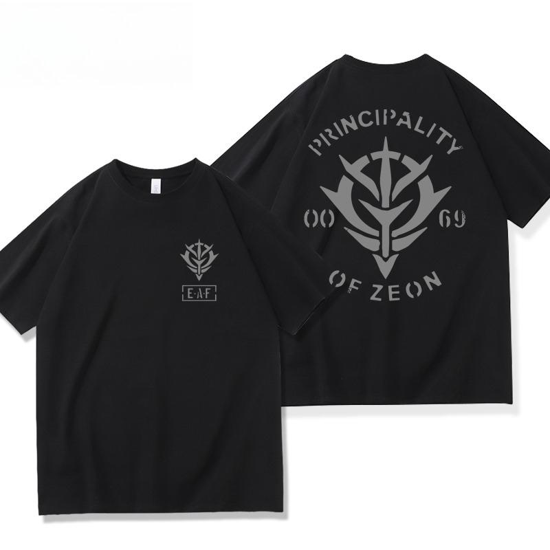 Mobile Suit Gundam Anime Peripheral Jion Duchy Army Same Short Sleeve TShirt Mens and Womens Summer Clothes Tide