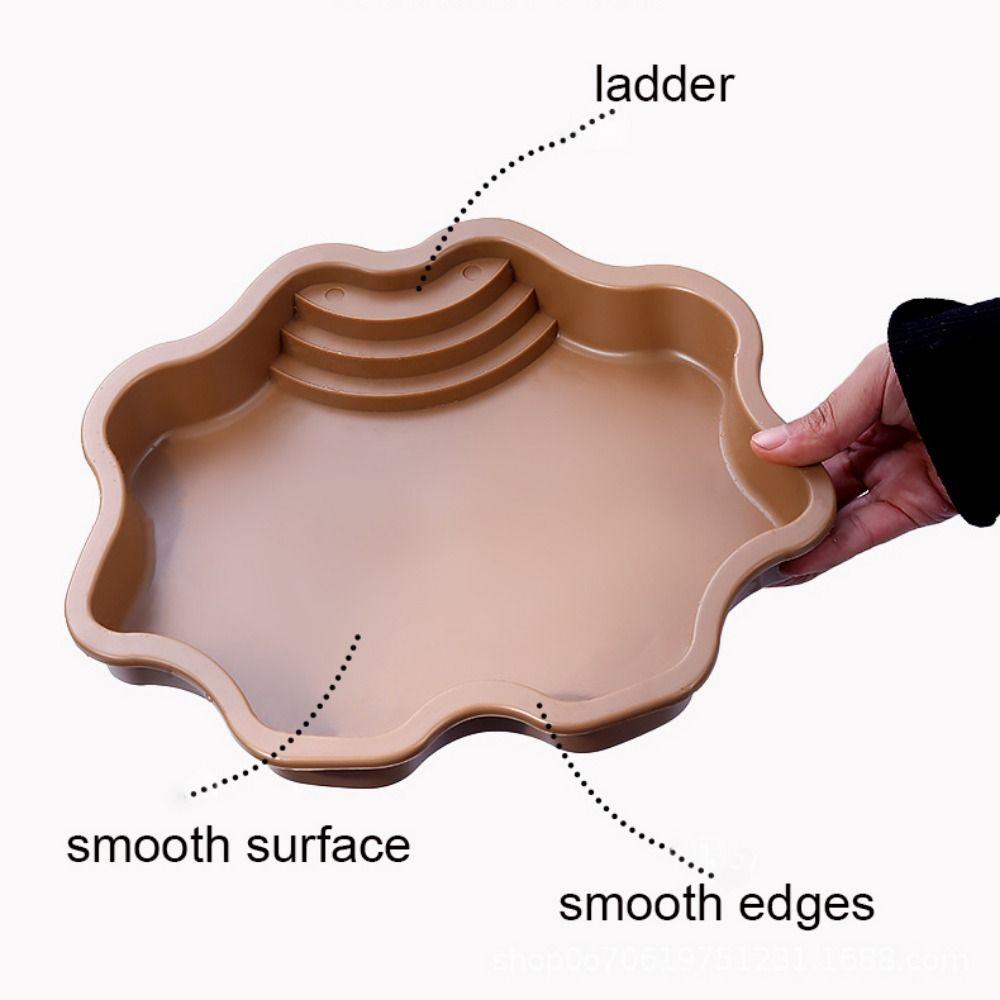 Flower Shape Ramp Turtle Bathtub Plastic Turtle Feeding Dish  For Geckos Turtles Lizards