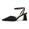 Fu number thick heel bag head sandals women's spring and summer women's shoes hollow front bag back with shoes electroplating and casual women's shoes