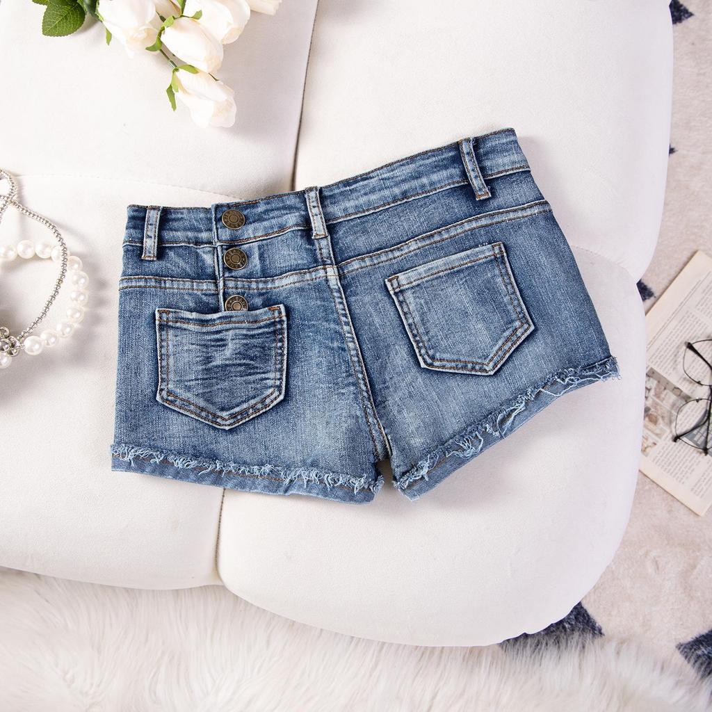 High-Waisted Plus Size European & American Sexy Denim Casual Shorts for Women
