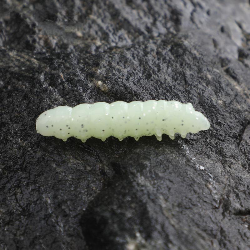 12Pcs Glow Uv Reactive Larva Soft Bait 38Mm Floating Tpr Worm Strong Cheese Scent Freshwater Lure Catfish Ultralight Tackle