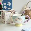 School Gifts for Girls, Ceramic Mugs for Girlfriends, Office Breakfast, Oat Cups, Practical Souvenirs, Gift Boxes