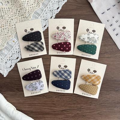 Korean Floral Fabric Hair Clip for Girls – Cute & Versatile BB Clip for Frizzy Bangs