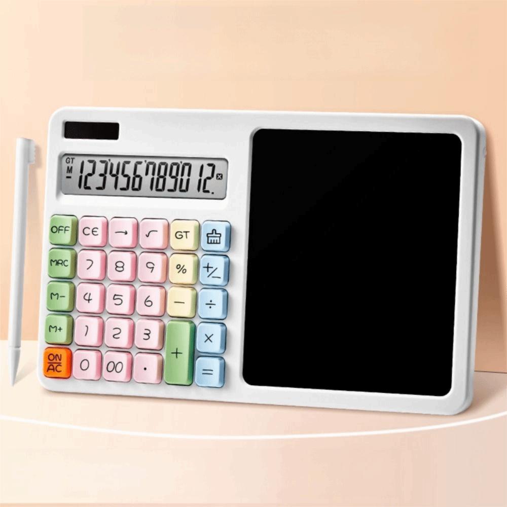 Large LCD Display 12 Digit Solar Calculator Solar Powered Handwriting Board Calculator  Office