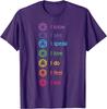 Chakra Affirmationen Ich Weiß Ich Sehe Ich Spreche Yoga Meditation Grafik T-Shirt Weiche Baumwolle Lässiges Oberteil