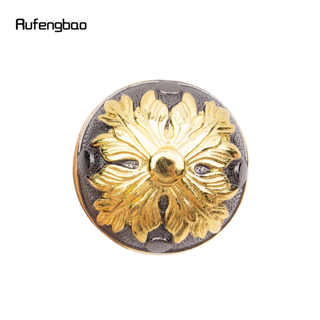 Gyllene svart lyxigt rundbladshandtag Mode käpp för fest Dekorativ promenadkäpp Elegant knopp Crosier knopp 95 cm