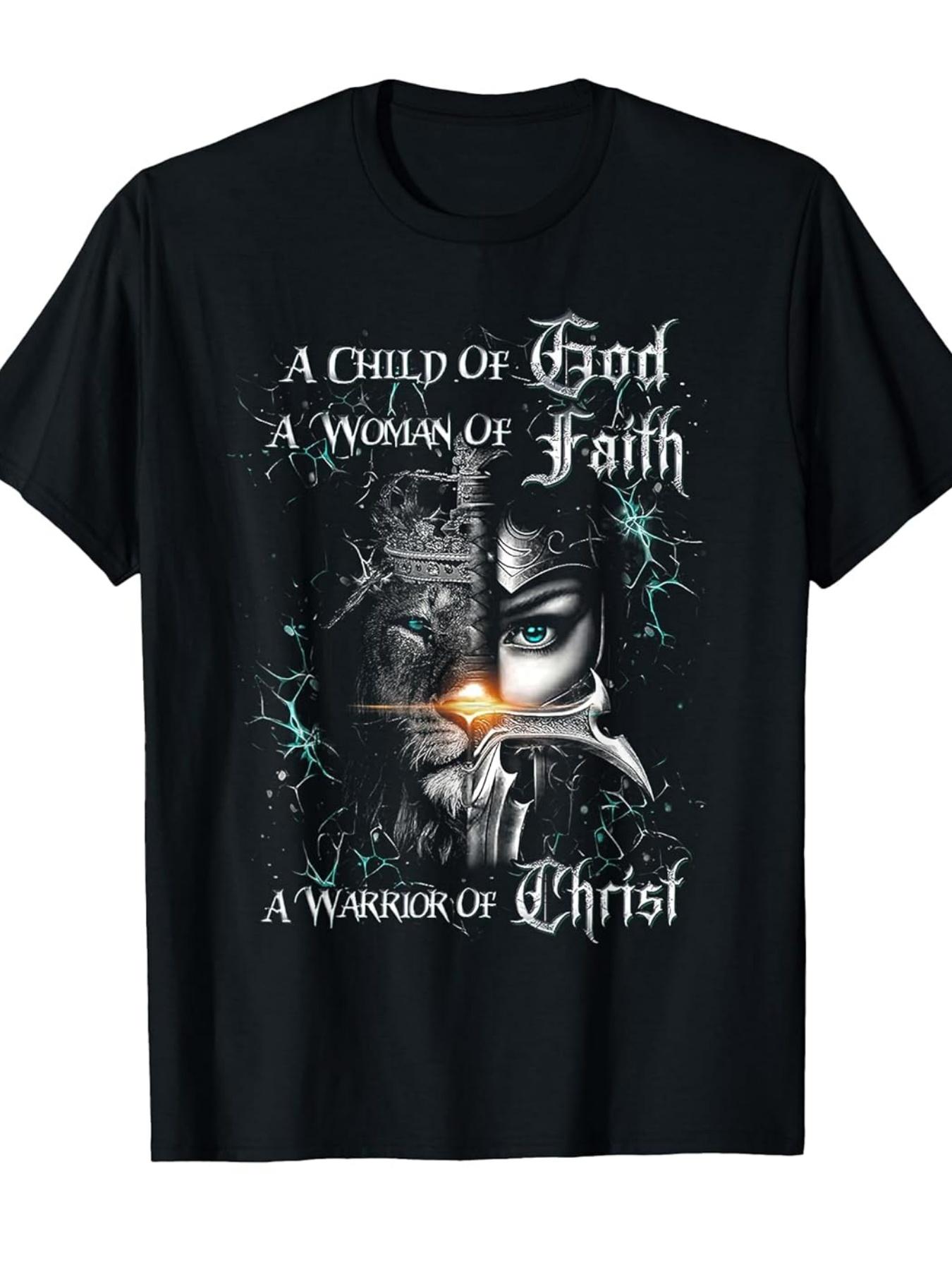 A T-Shirt for a Child of God, a Faithful Woman, And a Warrior of Christ S разноцветный