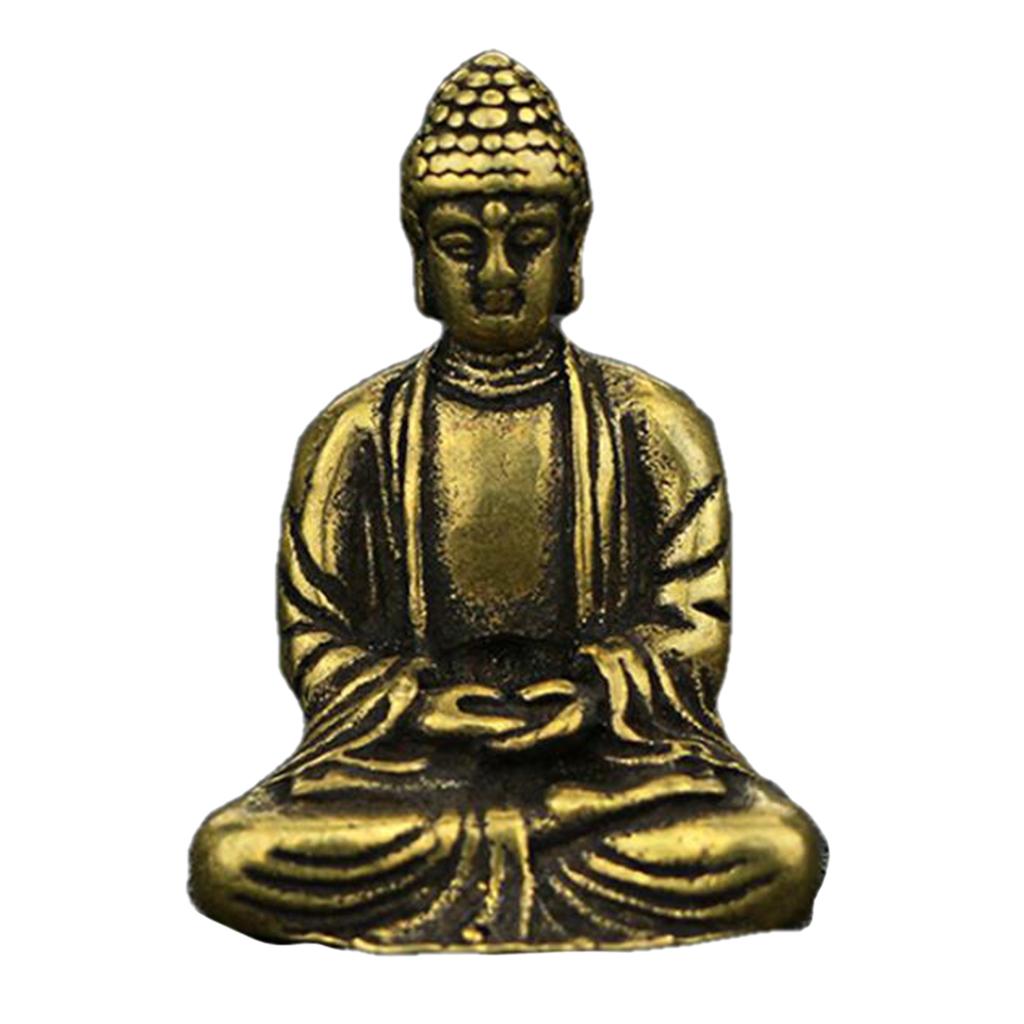 

Mini Portable Retro Brass Statue Pocket Sitting Buddha Hand Toy Sculpture Desk Decorative Ornament Gift