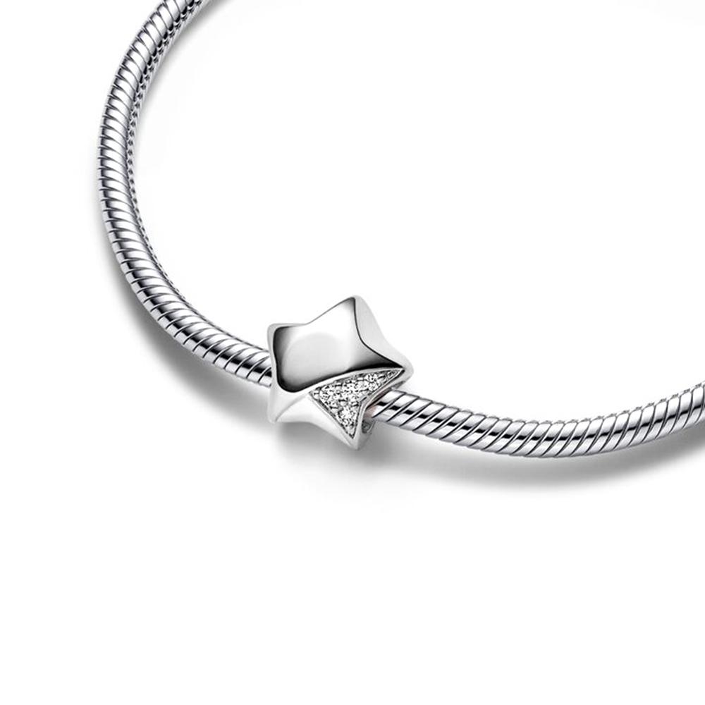 New S925 Sterling Silver Lucky Star Charm Beads Fit Original  Bracelet Necklace DIY Jewelry for Women Birthday Gifts