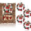 Christmas Wreath Indoor Vintage 2.5 Inch Bell Berry Wreath Decor Front Door Garland For Christmas Holiday Fireplace Mantle Porch
