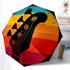 1 Stück Musik-Thema Regenschirm Tragbarer Faltregenschirm Eisenrahmen Lochknochenstruktur Outdoor Heimregenschirm A26