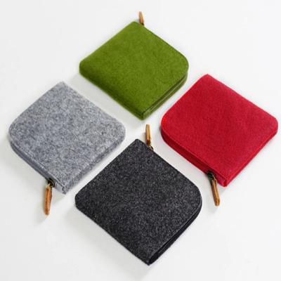 Wool Felt Mini Coin Purse Wallet Women Men Change Bag Credit Card ID Holder Wallets Key Chain Mini Bag Felt Retro Bag
