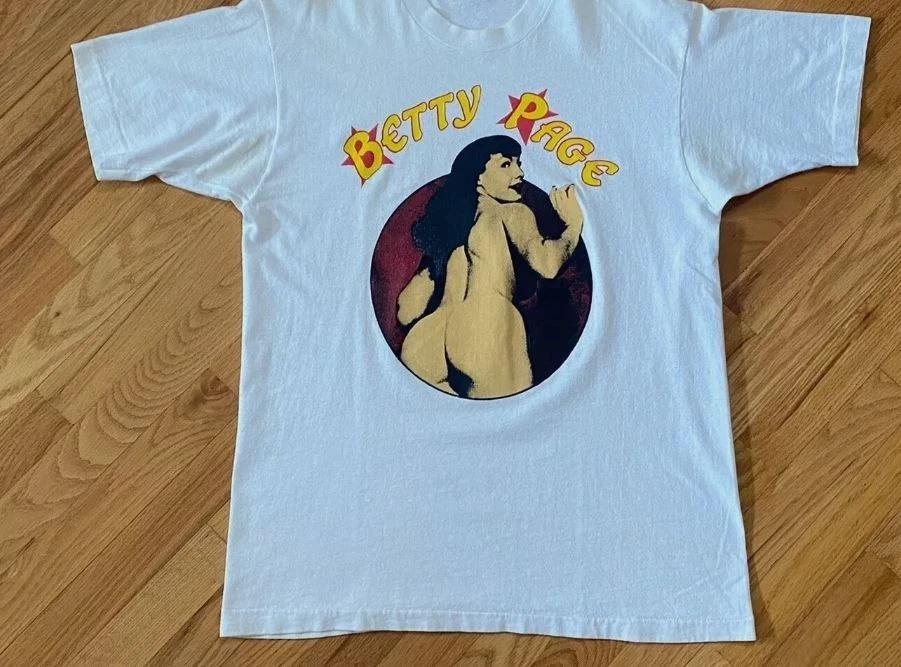 Rare Bettie Page Unisex Men All Size White T-Shirt M