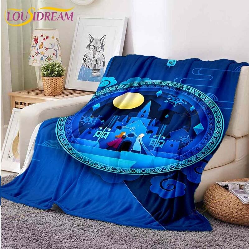 3D Cartoon Frozen Blanket Ultra Lightweight Soft Plush Flannel Throws Blanket for Sofa Bed Couch Best Office Gifts