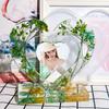 WTEMPO DIY Epoxy Resin Molds Kit Hollowed-out Heart-shaped Photo Frame Molds with Colorful Bead Chains Home Decoration Display Stand Silicone Molds